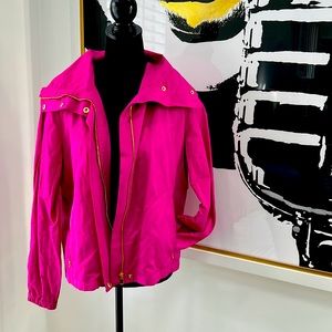 Talbots Pink Water Resistant Rain Windbreaker Jacket, Size 8